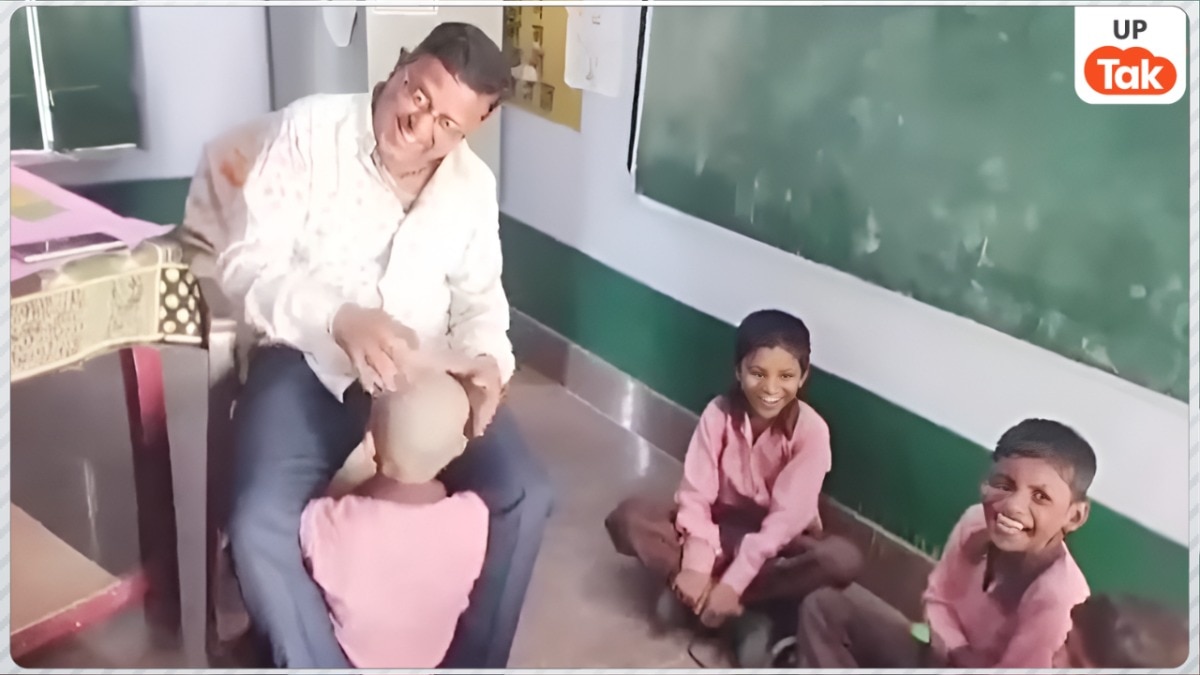 इटावा में टीचर दिनेश कुमार माथुर ने बच्चे के सिर को बनाया तबला, वीडियो वायरल होने के बाद शिक्षा विभाग ने किया सस्पेंड