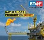 Natural gas production drops sharply; consumption remains low