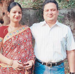 Goyal with wife