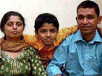 Hitesh Desai with wife and son