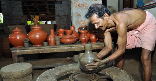 Potter P.K. Gopalan, 60, at work Potter P.K. Gopalan, 60, at work