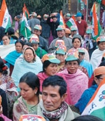 An electoral procession in Imphal