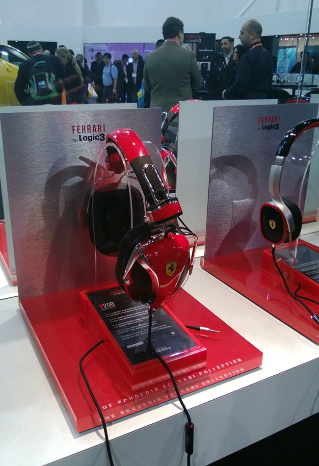 Ferrari Headphones: The Ferrari headphones on display in the iLounge looked superb. They were available in black and read.