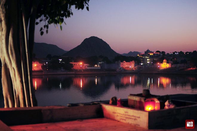 The Pushkar lake at dusk