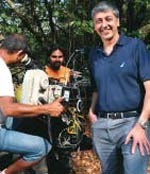Mahesh Samat, MD, Walt Disney (India), on the sets of Zokomon, a Bollywood-Walt Disney production
