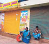 Shutters down: At fertiliser shops in Haveri, Karnataka