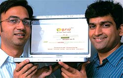 Look, new features: Guruji.coms Anurag Dod (L) and Gaurav Mishra