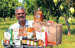 Healthy and chemical-free: Seelam displays his organic food range