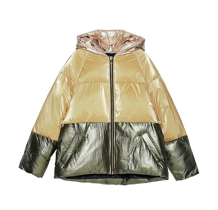 zara block color puffer jacket