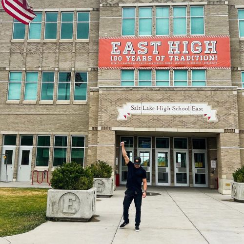 Zac Efron at the East High 