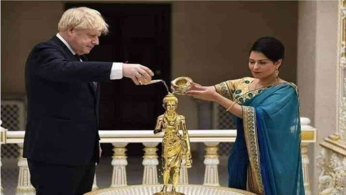 ফ্যাক্ট চেক: এই ছবিতে ব্রিটেনের প্রধানমন্ত্রী বরিস জনসন কি 'ভগবান রামের' অভিষেক করছেন?