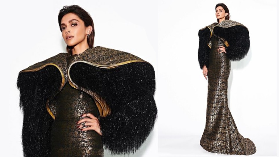 Louis Vuitton feathered dress