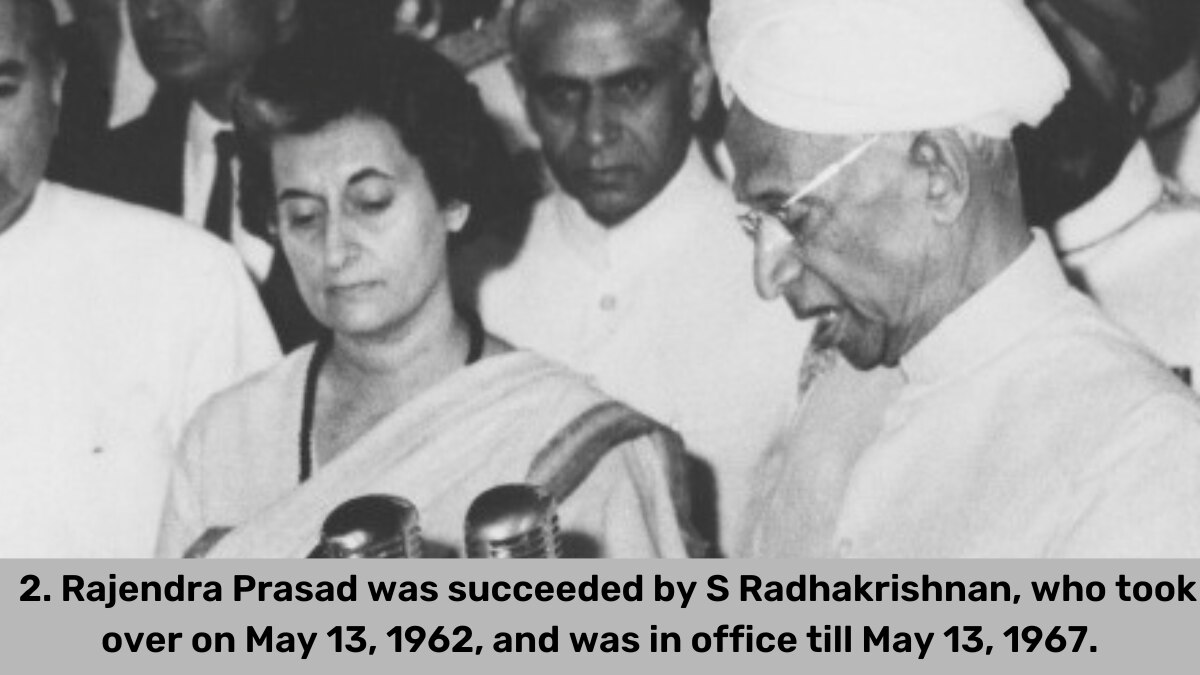 Rajendra Prasad was succeeded by S Radhakrishnan, who took over on May 13, 1962, and was in office till May 13, 1967.
