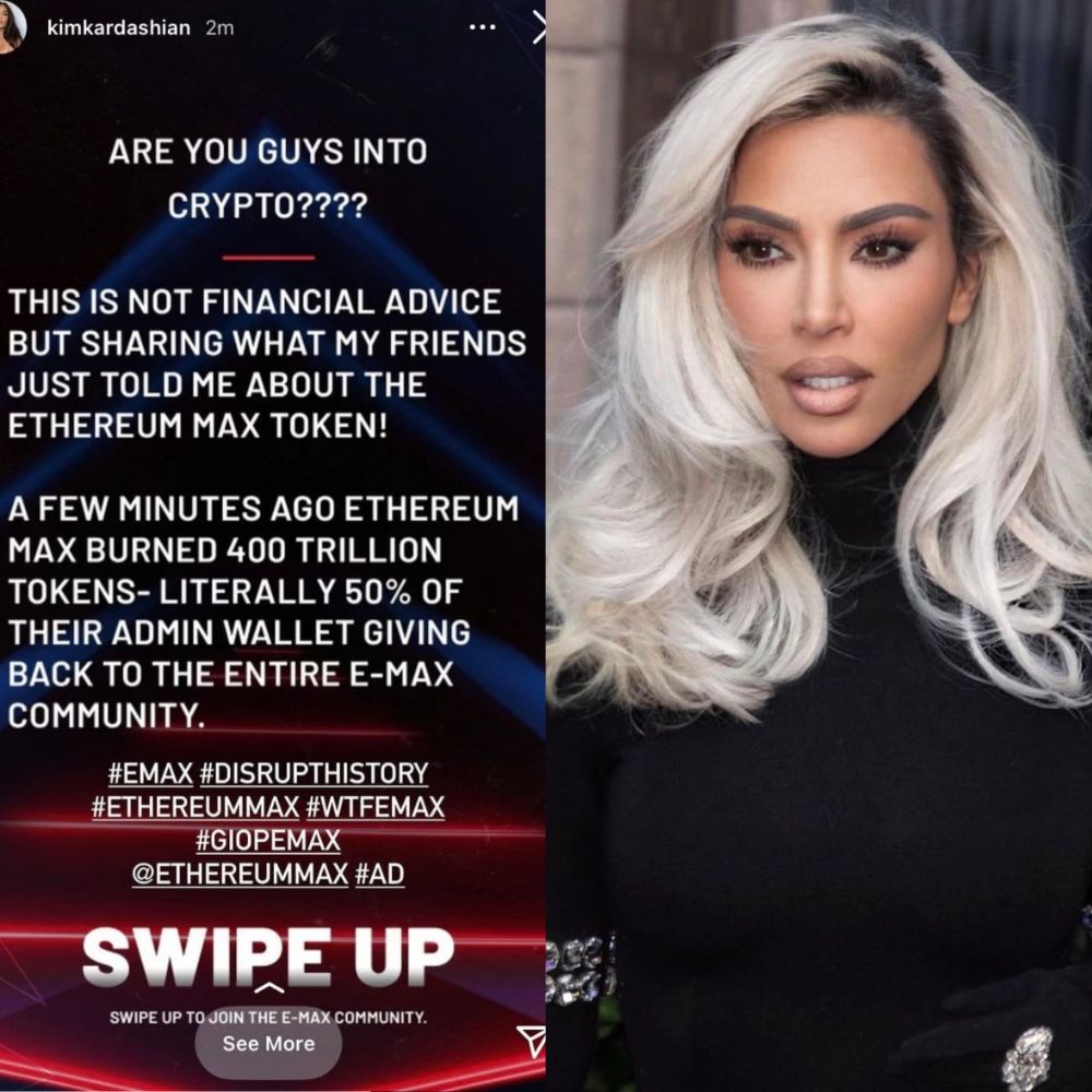 Kim Kardashian had to pay $1.26 million fine for Instagram post on  EthereumMax crypto
