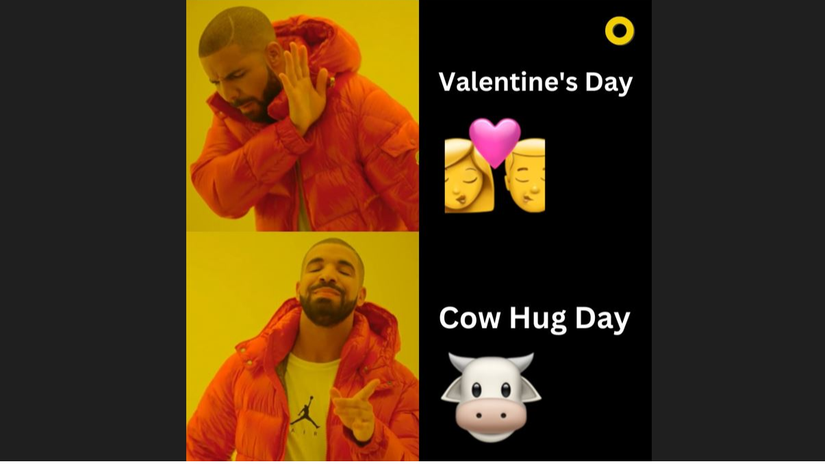 February 14 is not Cow Hug Day anymore. TBH, still don't know who thought it was a good idea