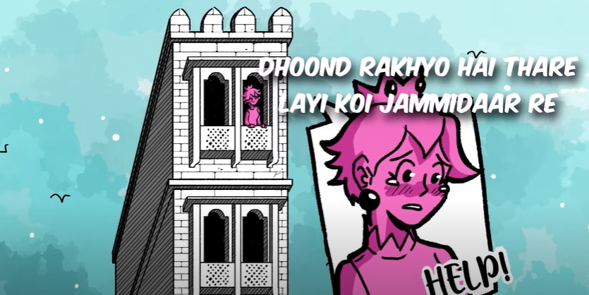 Still from SuperMario music video (Artwork and comic design by Jeslina John)