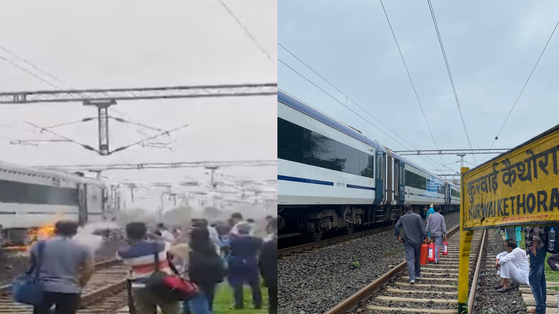 Fire doused on Bhopal-Delhi Vande Bharat Express train, all passengers safe Fire doused on Bhopal-Delhi Vande Bharat Express train, all passengers safe
