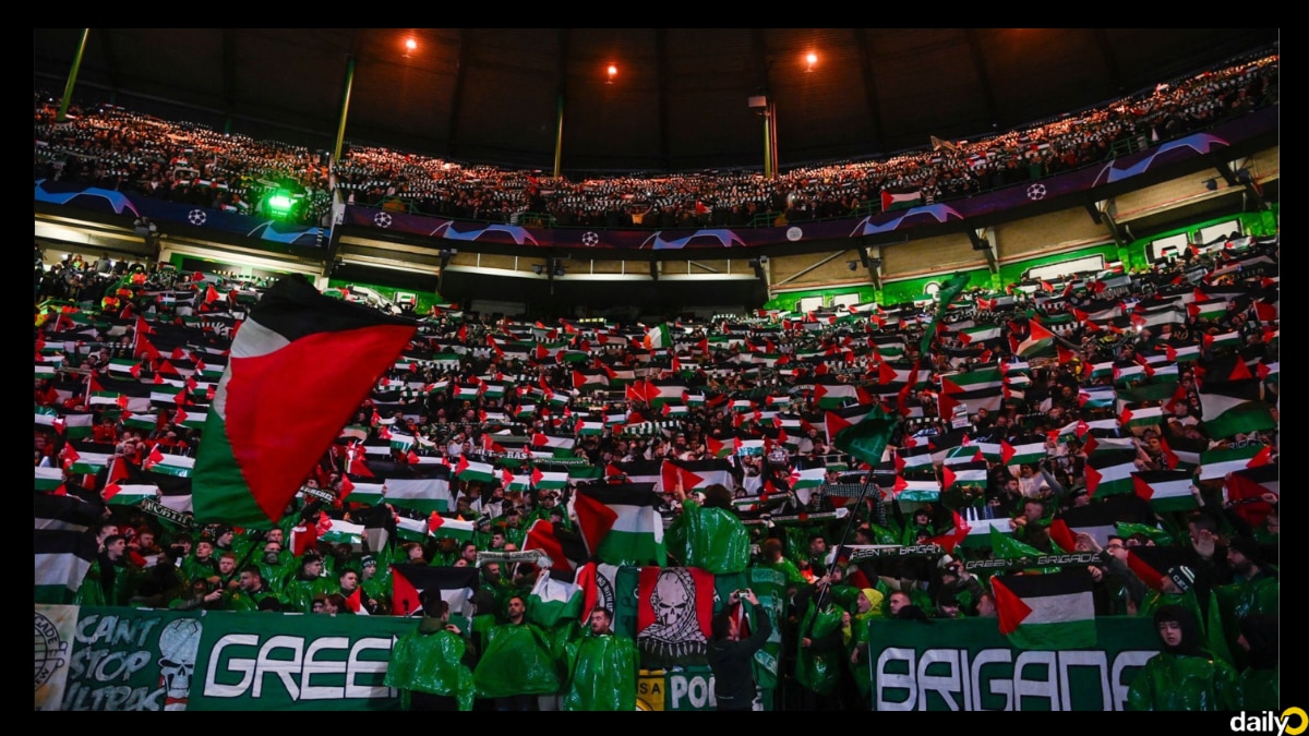 Celtic fans break all rules and defy club to mark support for Palestine during Champions League game Celtic fans break all rules and defy club to mark support for Palestine during Champions League game