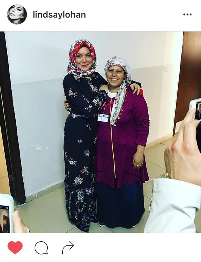 Actor Lindsay Lohan has said she felt 'racially profiled for the first time in my life' when she was sporting a hijab. Photo: Instagram Actor Lindsay Lohan has said she felt 'racially profiled for the first time in my life' when she was sporting a hijab. Photo: Instagram