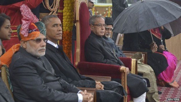Barack Obama was the chief guest at Modi's first Republic Day as chief minister. Photo: Reuters 