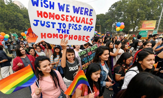 Pride and prejudice: Participants of pride parades show immense courage in turning up in public each year. They should not have to. Photo: PTI/File