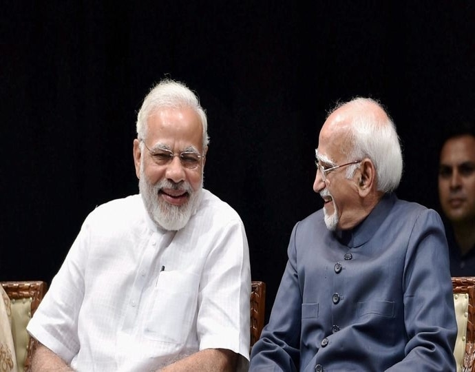 In his farewell speech for Ansari, Modi had said the outgoing VP was now 'free to follow his core belief'. In his farewell speech for Ansari, Modi had said the outgoing VP was now 'free to follow his core belief'.