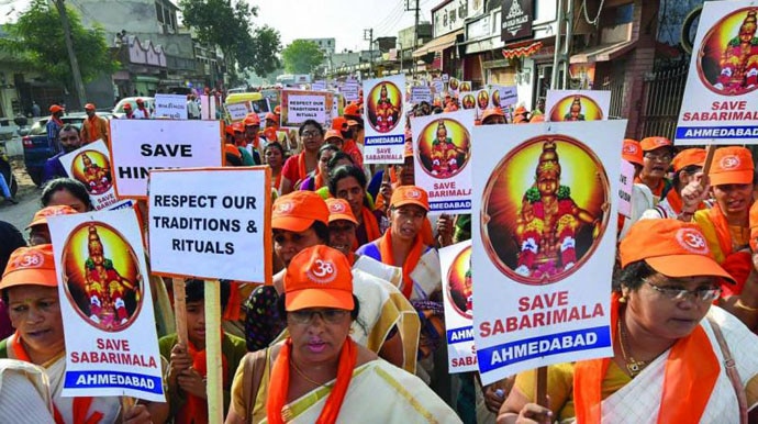 The Sabarimala issue led to protests across the country. 