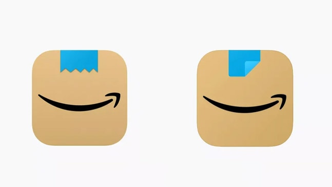 The old and new version of the Amazon logo. Photo: Amazon The old and new version of the Amazon logo. Photo: Amazon