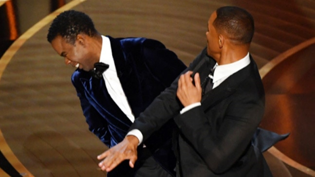 The slap. Photo: AFP The slap. Photo: AFP