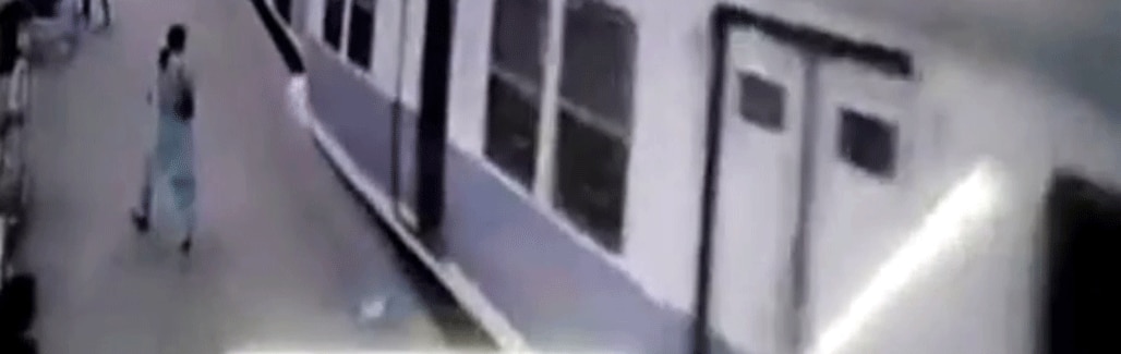 Chilling video of Mumbai train jumping onto Churchgate platform