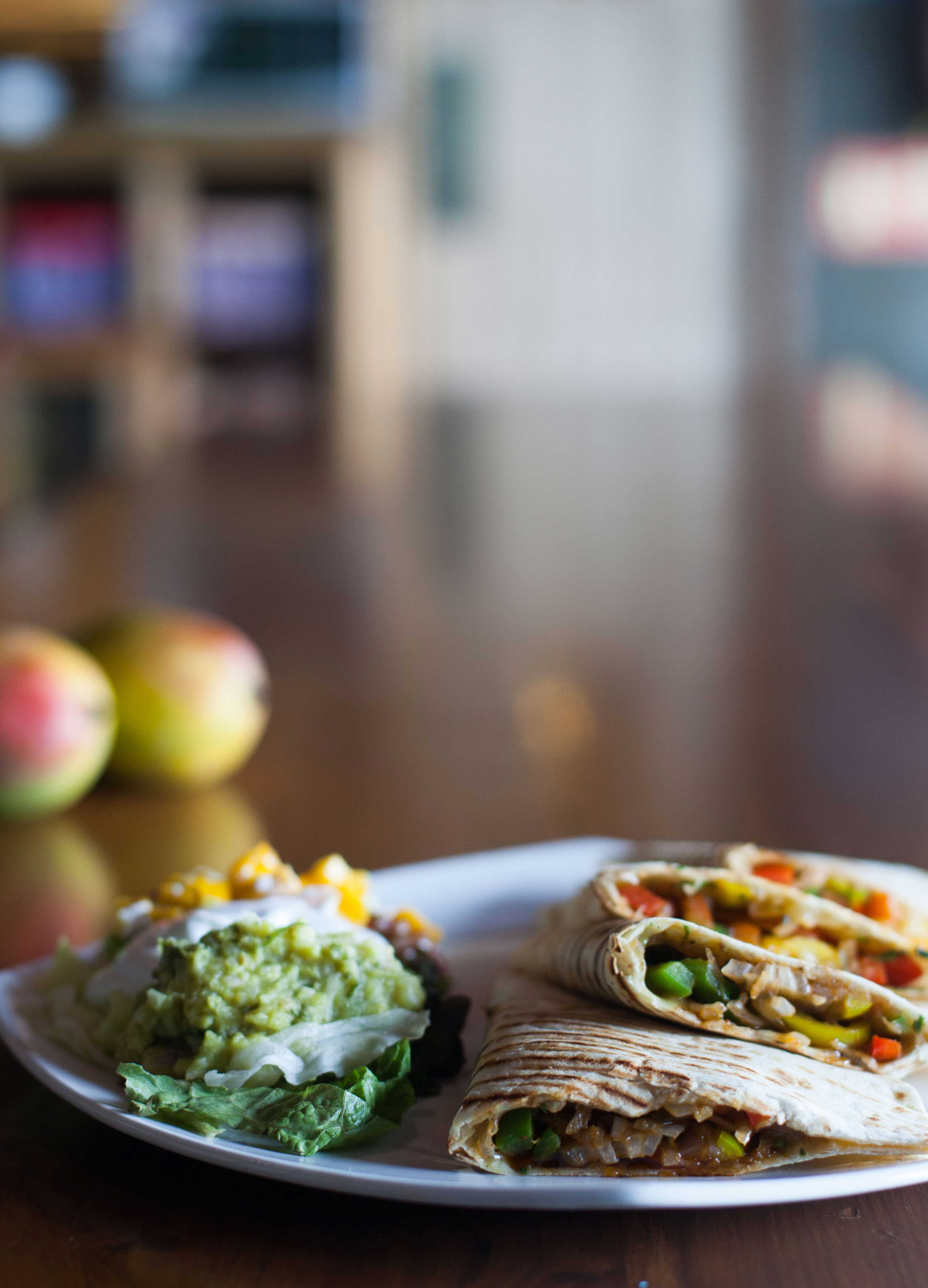 Mango quesadillas, Cafe Delhi Heighs