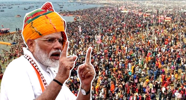 PM modi is concerened for India's increasing population