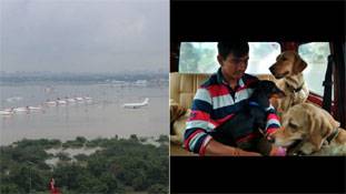 चेन्नई में बाढ़ से जुड़ी ये दो अलग-अलग तस्वीरें...
