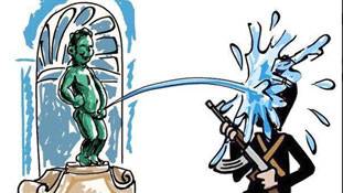 बेल्जियम की एक मूर्ति की सू सू में बह गए ISIS और आतंकी