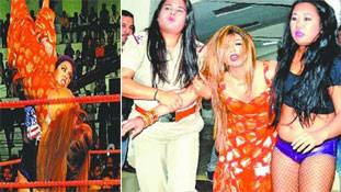 'जुबानी पहलवान' राखी सावंत को खली के खेल में मिला सवा सेर