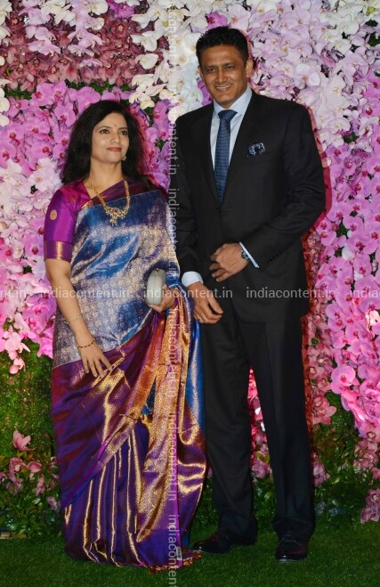 Buy Anil Kumble And Chethana Ramatheertha Arrive At Akash Ambani Shloka Mehta Wedding Party Pictures Images Photos By Milind Shelte Entertainment Pictures Also known as chetana kumble / anil kumble wife. akash ambani shloka mehta wedding party
