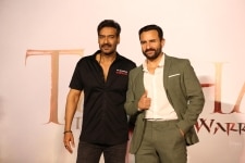 Mumbai  Actors Ajay Devgn and Saif Ali Khan at the trailer launch of their upcoming film   Tanhaji   in Mumbai on Nov 19  2019  Photo  IANS 