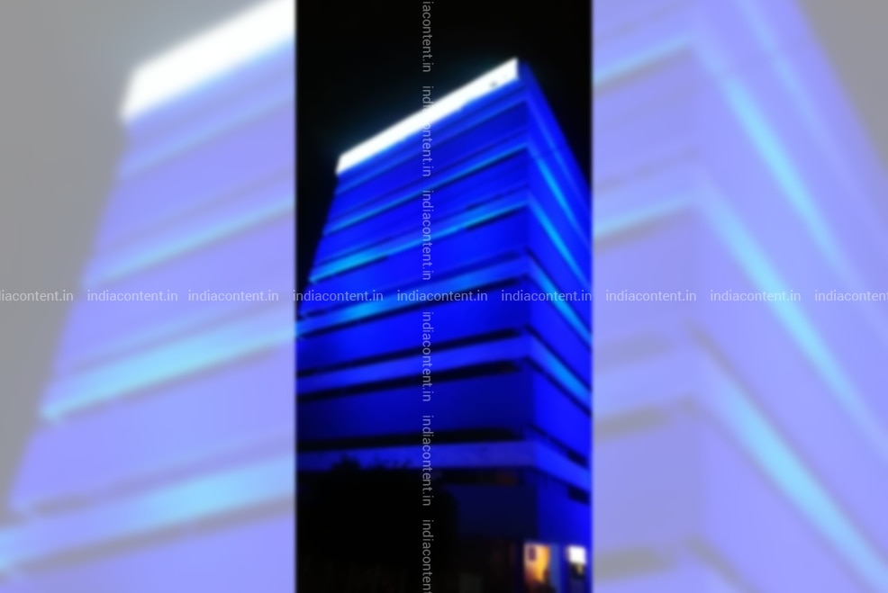 Buy The Building Of Bhopals Makhanlal Chaturvedi National University Of Journalism And Communication Illuminated In Blue Colored Light Pictures Images Photos By Ians Others Pictures Food court second floor aura mall trilanga road aura mall.