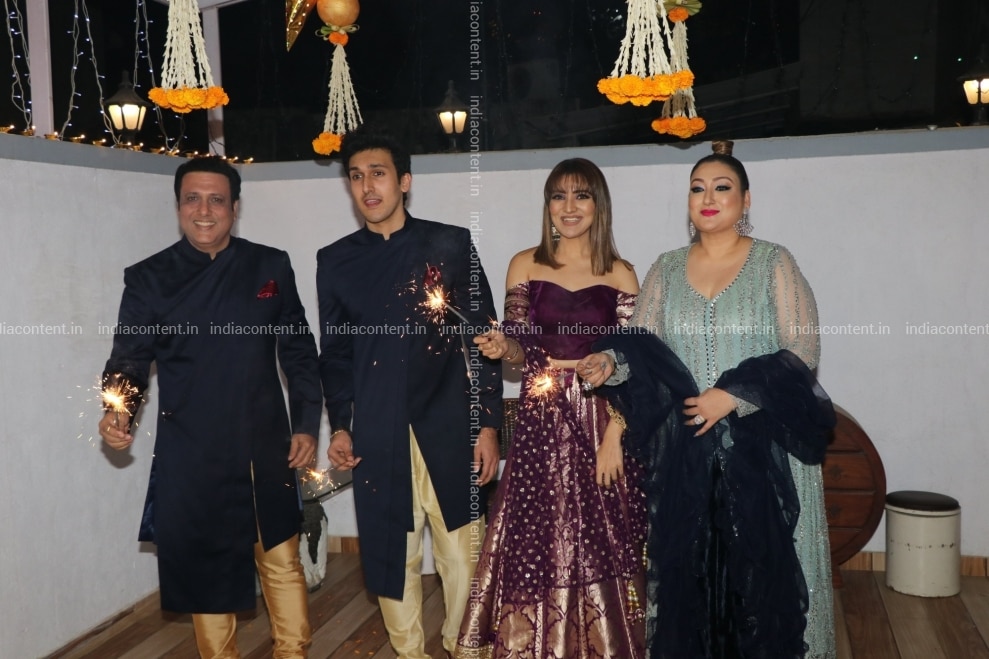 Buy Mumbai Actor Govinda With His Wife Sunita Ahuja And Children Tina Ahuja And Yashvardan Ahuja During Diwali Celebrations In Mumbai On Nov 7 2018 Photo Ians Pictures Images Photos By Ians wife sunita ahuja