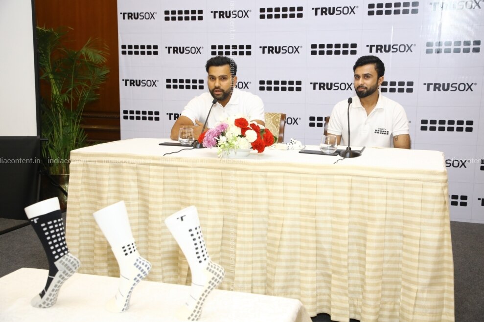 Buy New Delhi Trusox Co Owner Sanil Sachar And Indian Cricketer Rohit Sharma Address A Press Conference At The Launch Of The Sports Brand In India In New Delhi On Oct 31 Huddle, hence, became the name of choice for former football players sanil sachar and ishaan khosla. india content