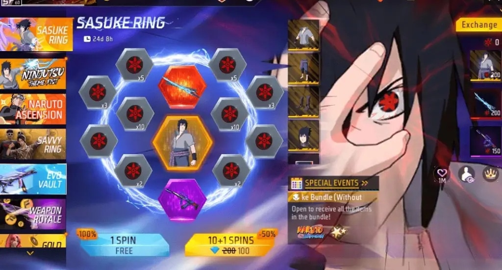 كيفية الحصول على حدث Sasuke Bundle في Free Fire MAX: دليل المكافآت الخاص بك كيفية الحصول على حدث Sasuke Bundle في Free Fire MAX: دليل المكافآت الخاص بك
