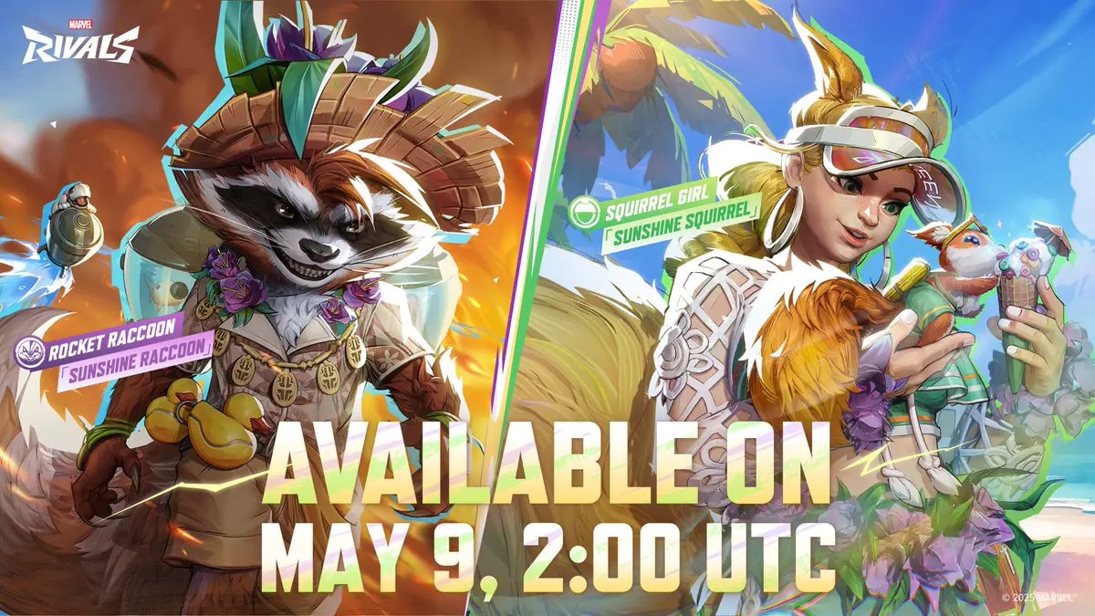 Marvel Rivals Introduces Sunny Skins for Rocket & Squirrel Girl