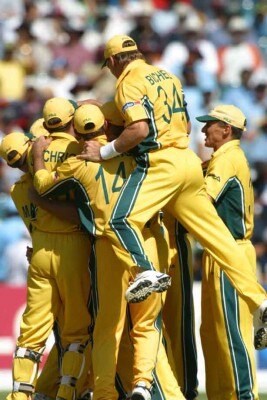 Aussies celebrating another fall.