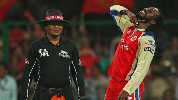 Gayle gesturing the final attack