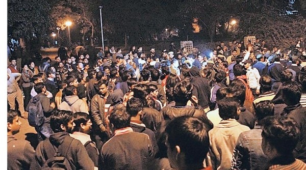JNU में 9 फरवरी की रात हुआ प्रोटेस्ट