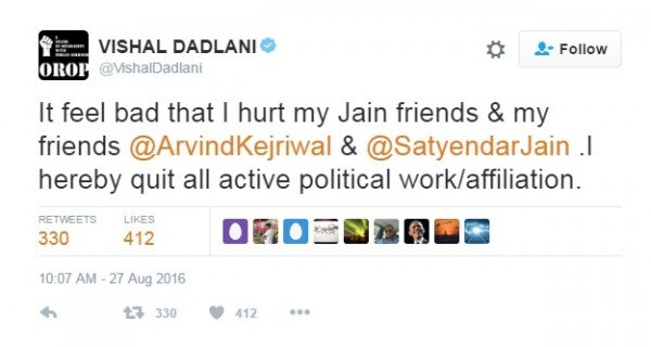 VISHAL DADLANI TWEET 1