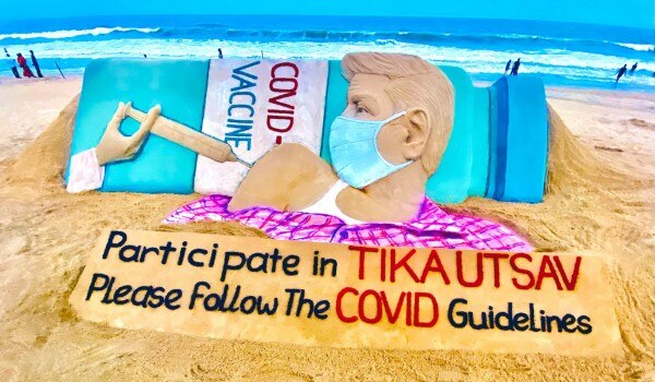 (तस्वीर- twitter@sudarsansand) Covid