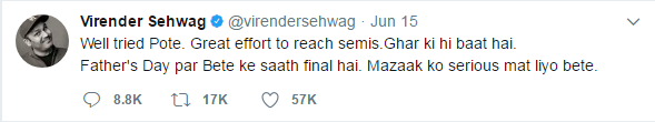 सहवाग का ट्वीट.