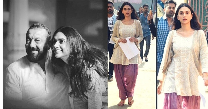 फिल्म के सेट पर संजय और अदिति.