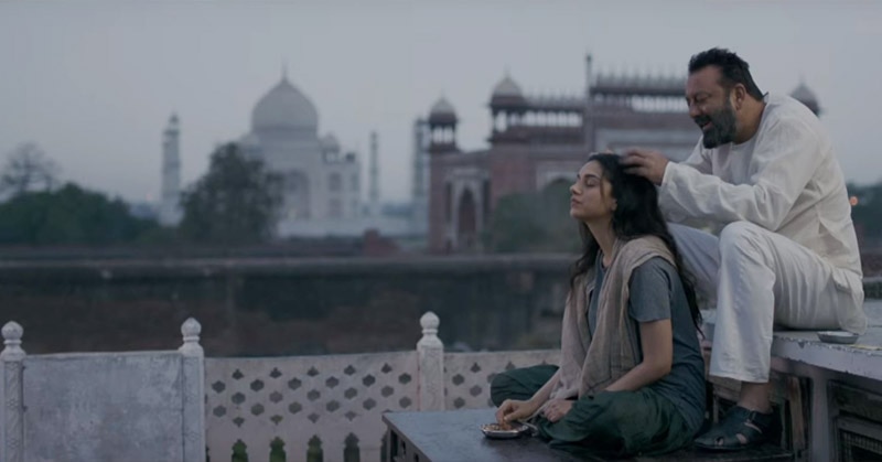 फिल्म के एक दृश्य में अदिति और संजय दत्त.
